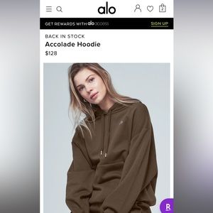 XS Alo Hoodie in Espresso